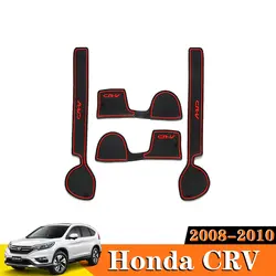 4 шт. для Honda CRV 2008-2010 автомобильный внутренний ворот слот-накладка анти-скользящая резиновая подставки под стакан двери паз коврик