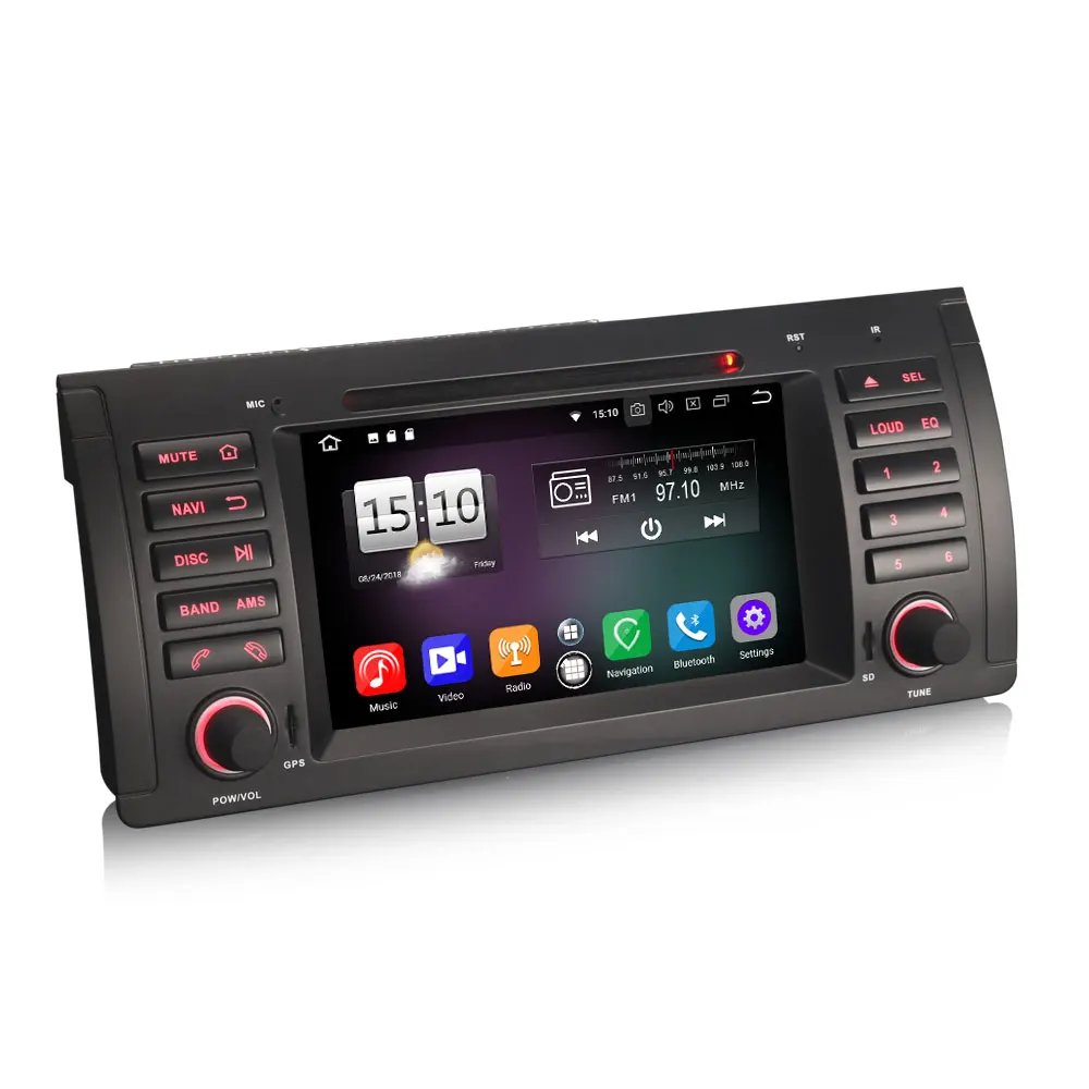Sale 7" Android 8.0 Oreo OS Car DVD Multimedia GPS Radio for BMW E39 M5 1999-2003 & BMW 5 Series E39 1995-2003 & BMW X5 E53 2000-2007 1