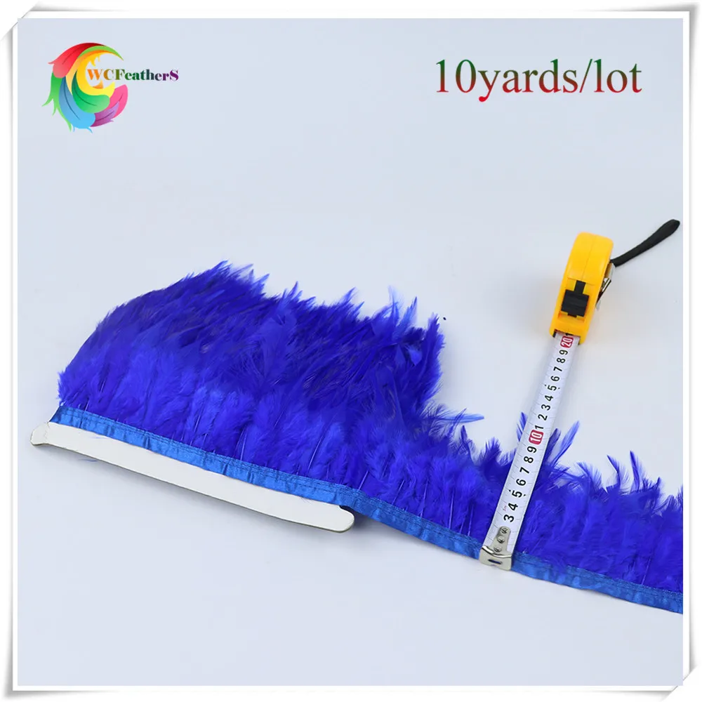 

10yards saddle rooster feather fringe trim Height 8-10cm rooster feather trimming ribbon feather sewing feather for dress/skirt