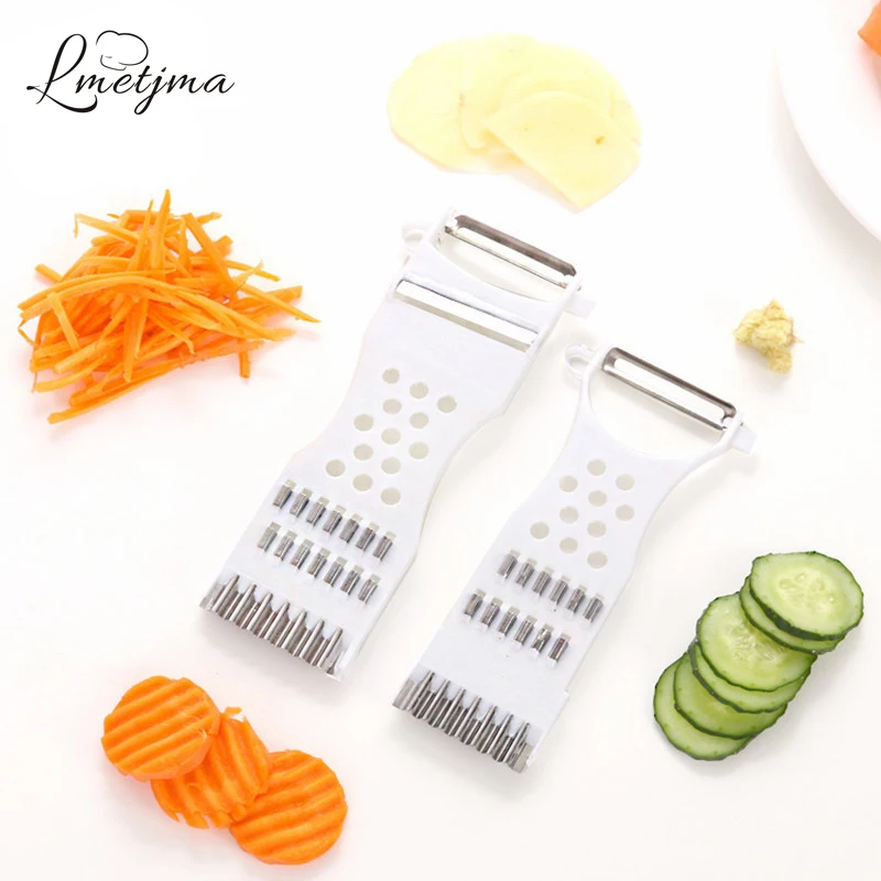 

LMETJMA Stainless Steel Vegetable Slicer Carrot Cucumber Filamentous Cutter Vegetable Peeler Graters Kitchen Tool PY0015