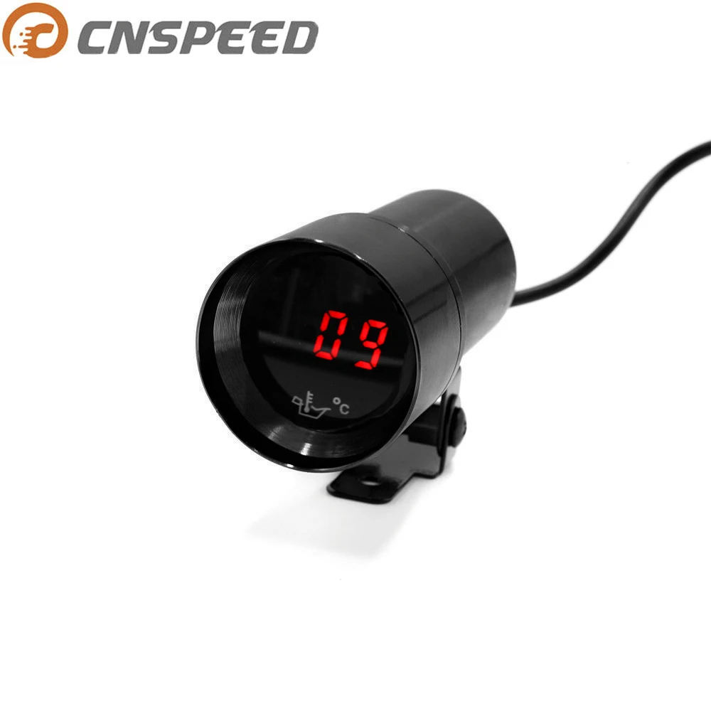 

37mm Mini Digital Car Auto Oil Temp Gauge 50~150C With Sensor Micro Smoke Lens Car Oil Temperature Meter Red LED YC100148-BK