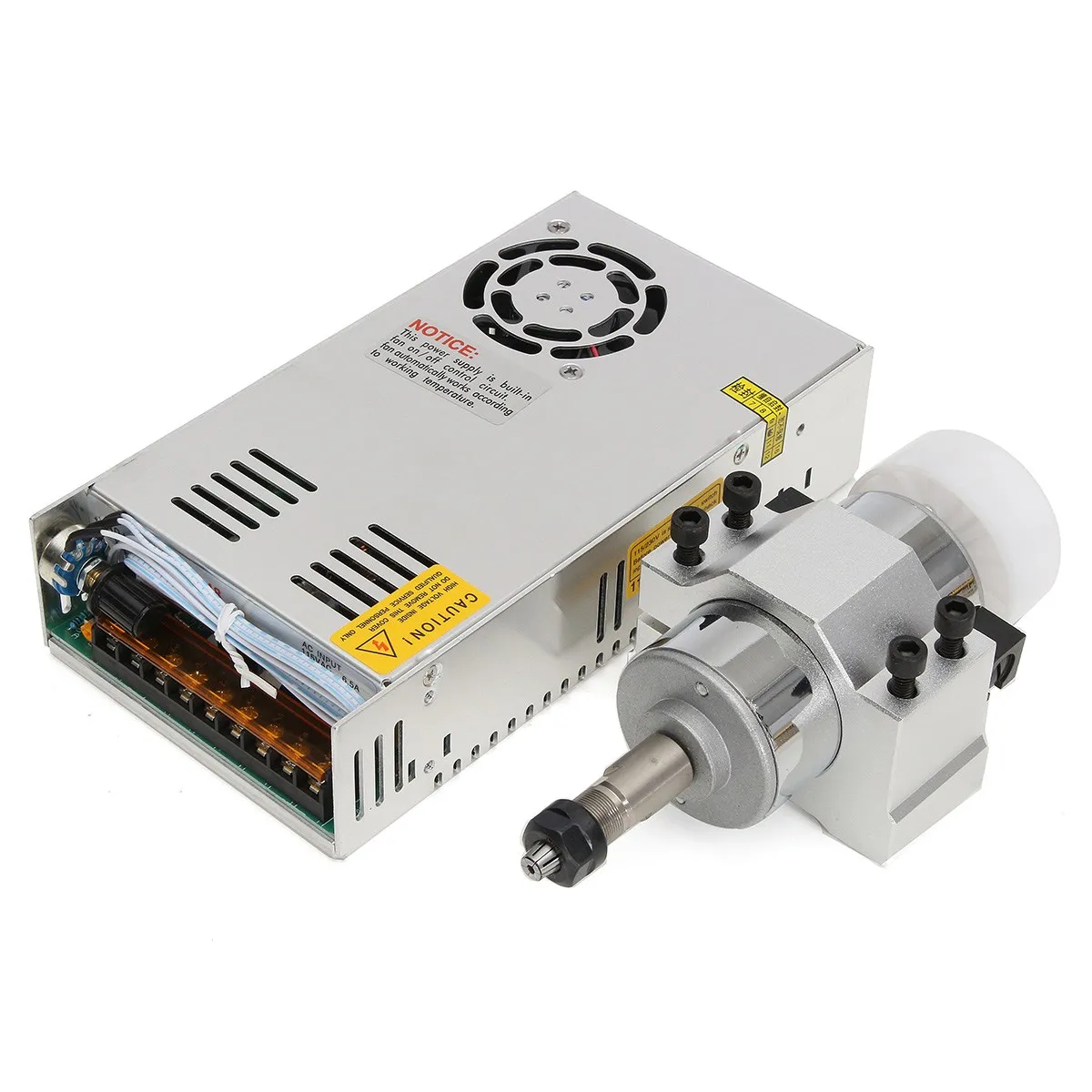 

300W Engraving Machine Air Cooled Spindle ER11 Chuck CNC 0.5KW Spindle Motor 52mm clamps Power Supply Speed Governor For DIY CNC