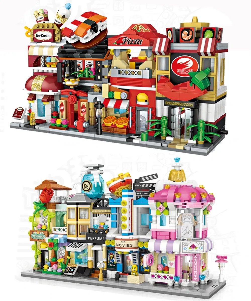 LOZBlocks Cute Mini Street Store Children Educational Toy Small Shop brinquedos Model Building Bricks Girl/boy Gifts1621