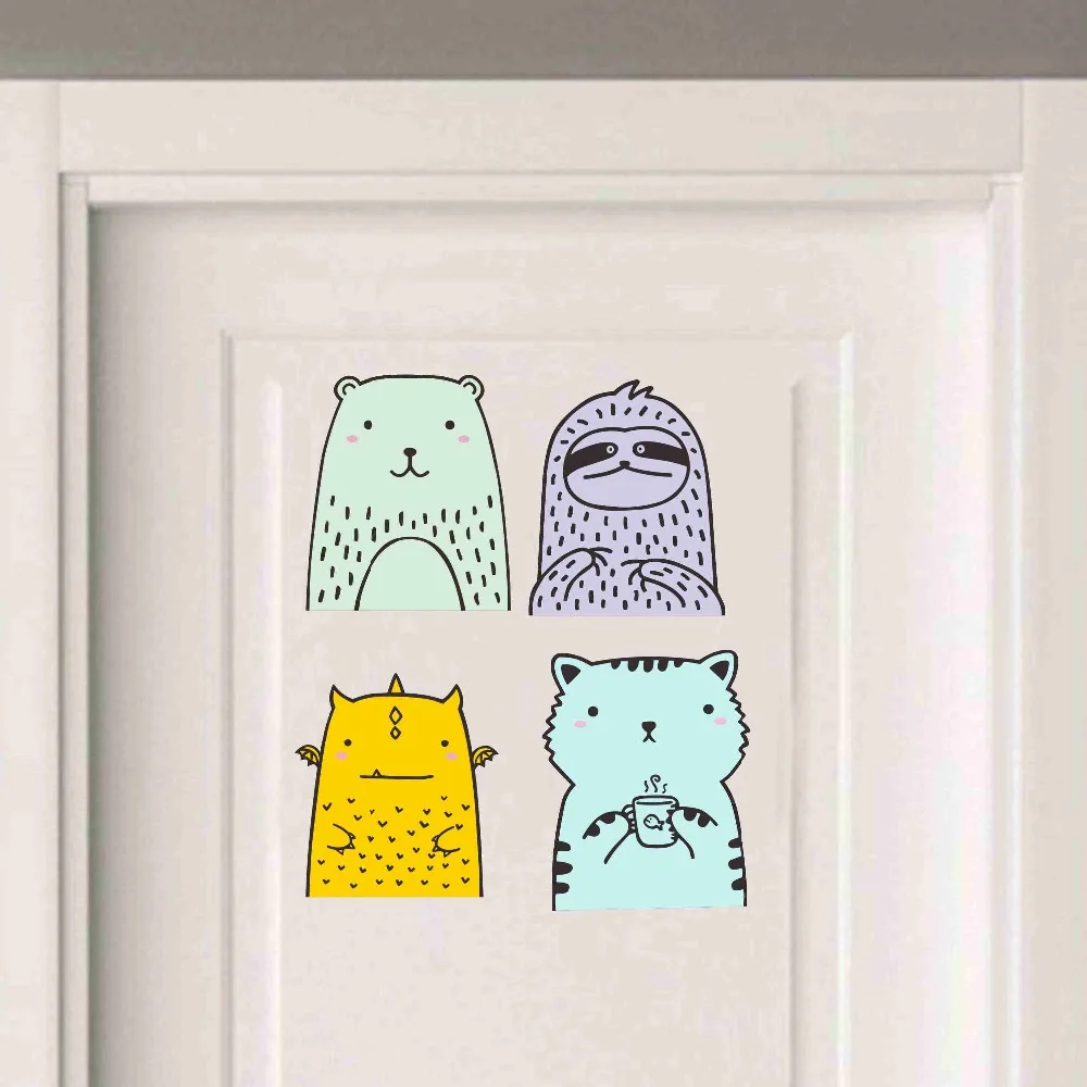 Cartoon Little Cute Unicorn Animals Decals Vinyl Window Door Laptop Sticker For Bedroom Home Decor Removable Wallpaper Art Mural (5)