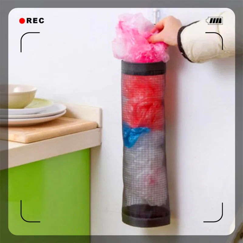 

Home Grocery Bag Holder Wall Mount Storage kids toys Storage bag Dispenser Plastic Kitchen Organizer
