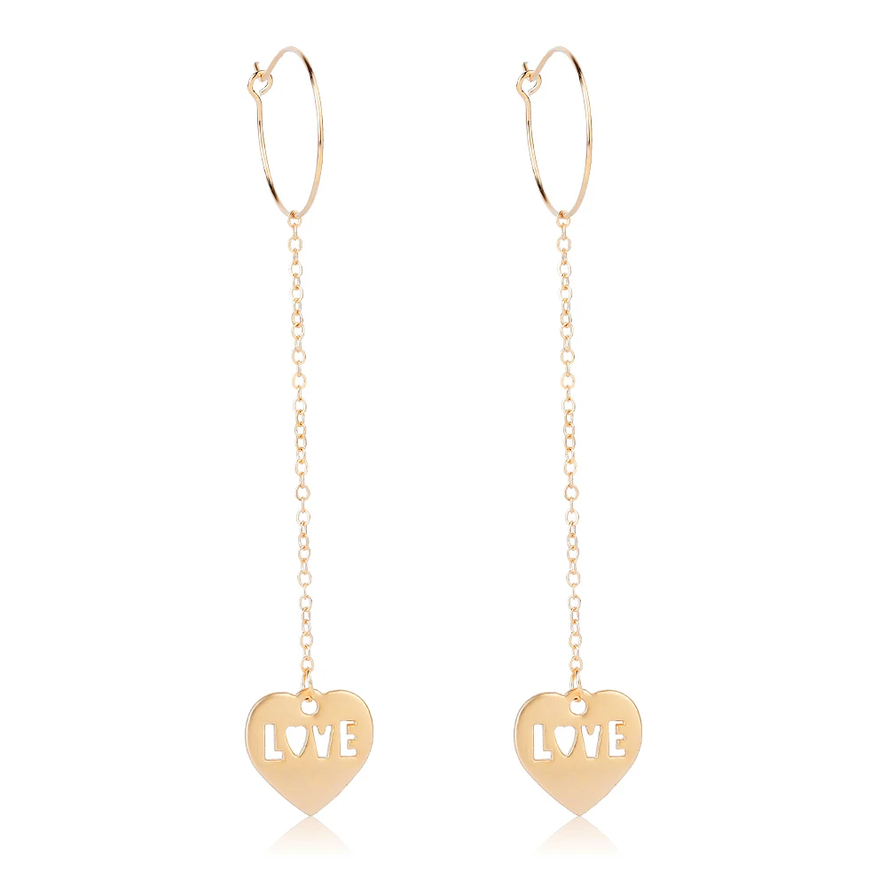 

Qiao La Women Fashion Drop Earrings Elegant Letter Heart Shape High Quality Earring Engagement Earring Jewelry For Women