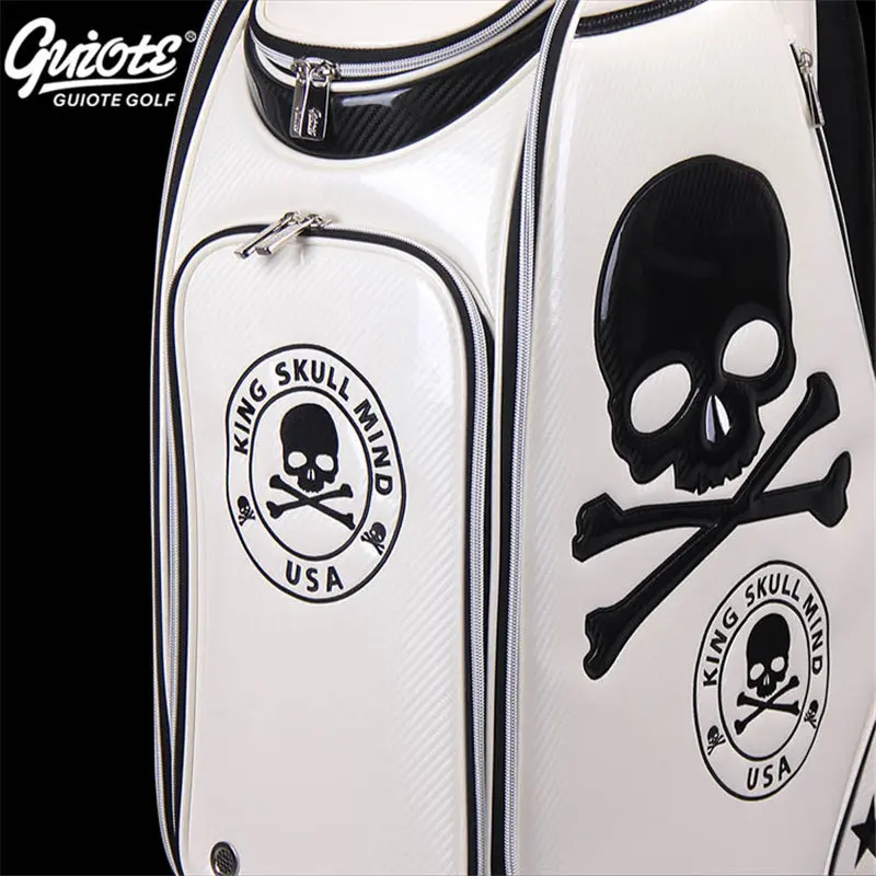 [2 цвета] King Skull USA Golf Caddie Cart Сумка из искусственной кожи Golf Tour Staff сумка с дождевиком 5-way для мужчин и женщин