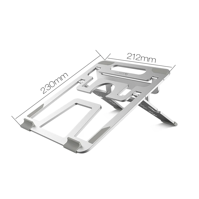 Регулируемая высота алюминиевый сплав складная подставка для ноутбука Macbook lenovo Asus Dell портативный ноутбук охлаждающая подставка Кронштейн держатель - Цвет: Silver