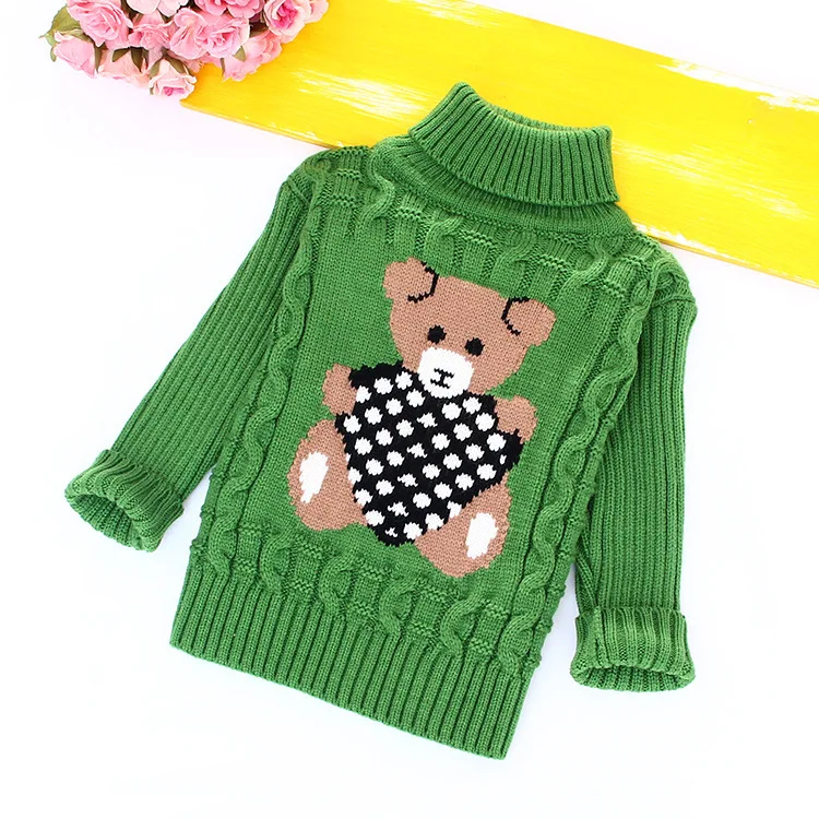 Pure Color Knitted Pullovers Children Sweaters Autumn Winter Warm Turtleneck Sweaters for Girls Boys Warm Kids Knitwear Clothing