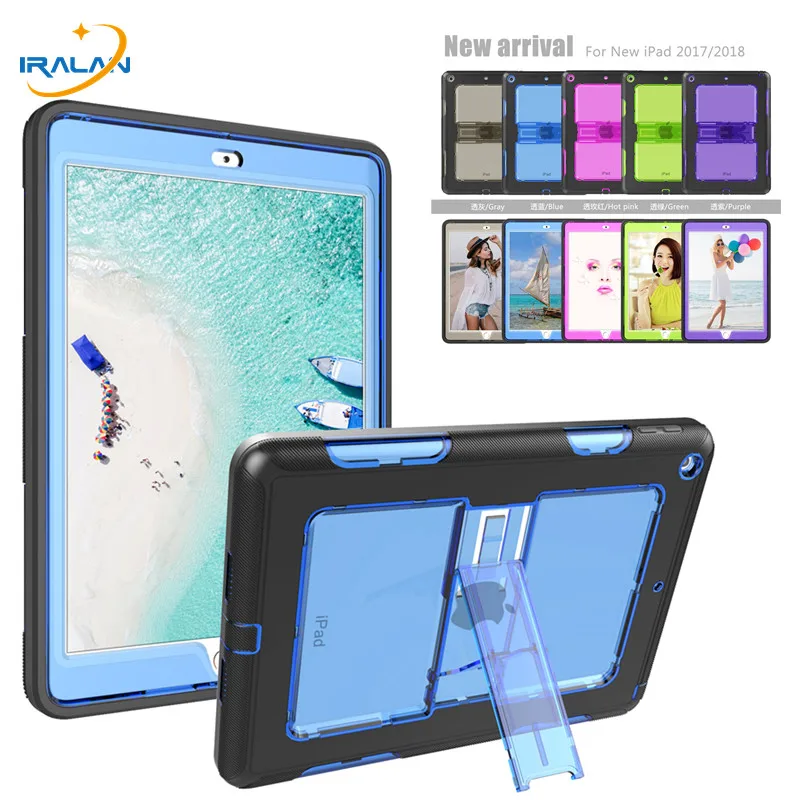 Силиконовые TPU + PC держатель чехол для Apple iPad 2017 2018 A1822 A1893 Броня противоударный