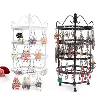 

144 Holes 4 Tiers Earring Bracelet Necklace Display Jewelry Holder Show Rack Hanger Rotate Jewelry Rack Nice Gifts For Women