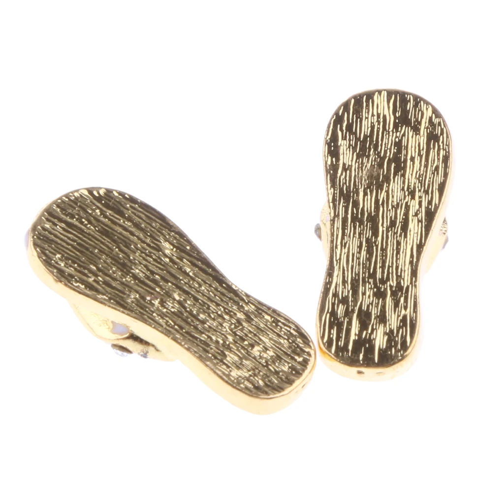 1:12 Dollhouse Miniature Fashion Metal Sparkling Slippers Shoes Sandals Dolls House Bedroom Living Room Accessories Decoration