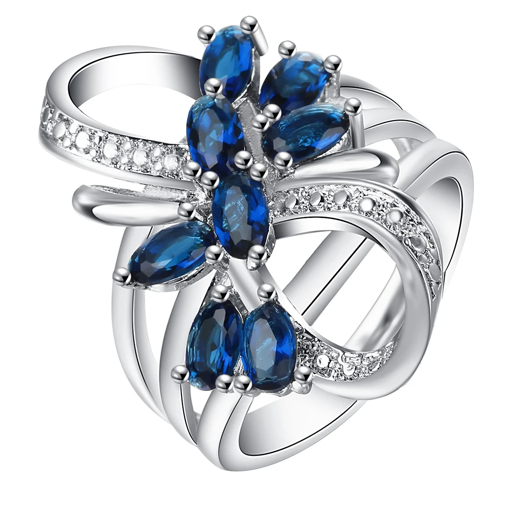 Кольцо женское обручальное с красным цветком и фианитом|engagement ring|flower ringluxury engagement