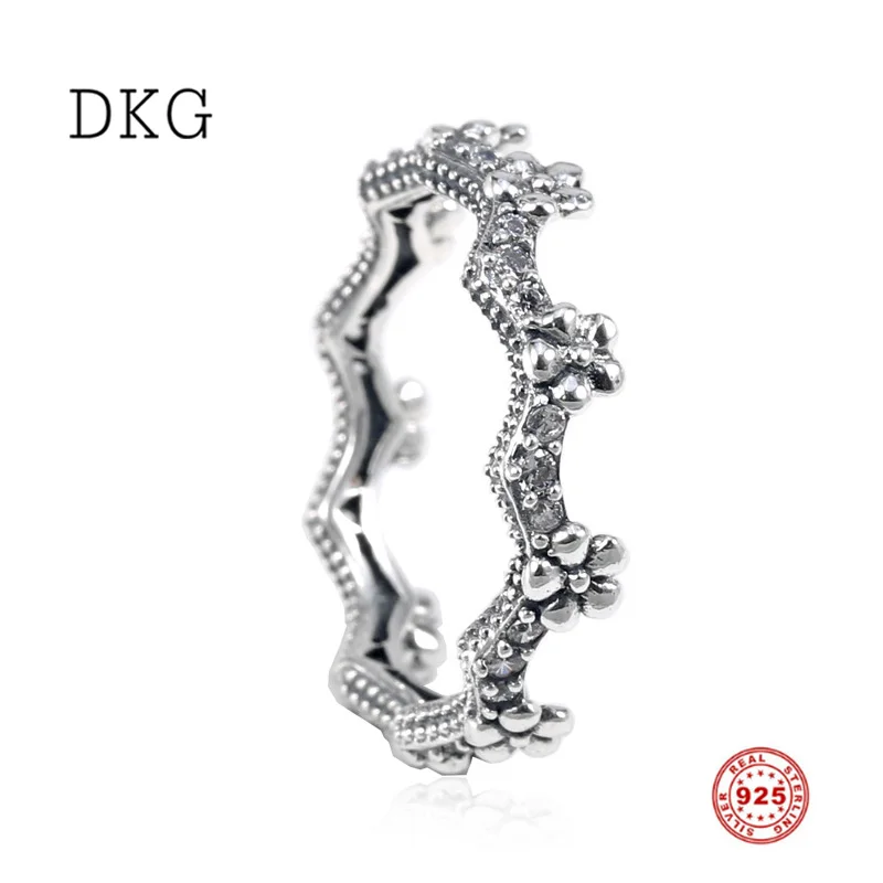 

2019 Spring New 925 Sterling Silver Enchanted Tiara Crown Rings Fit for Original Women Wedding Anniversary Rings Jewelry Gifts
