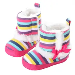 465 для новорожденных девочек зимние сапоги для маленьких девочек зимние мягкие зимние ботинки с плюшевым утеплителем плоской подошве