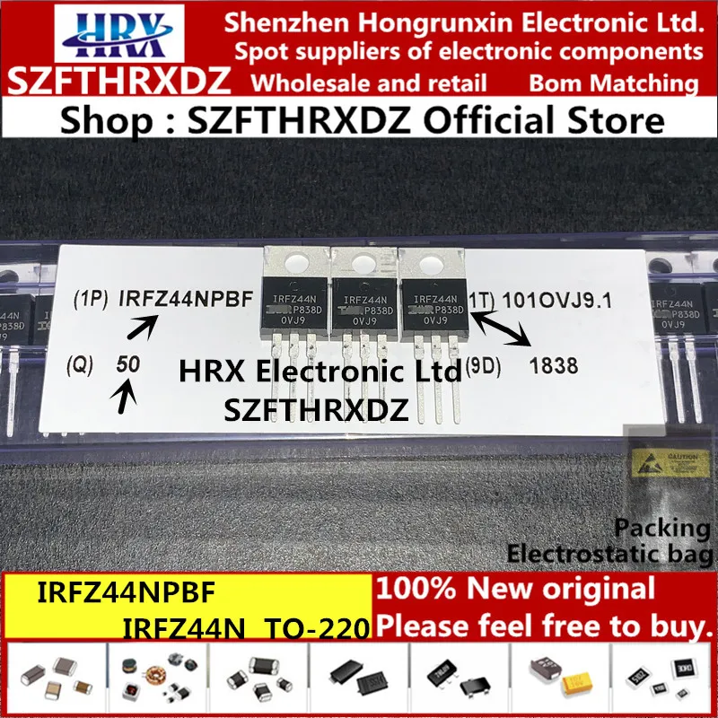 IRFZ44NPBF-220 IRFZ44N TO220 55В 49A 50 шт./труба на солнечных батареях(10PCS-20PCS-50PCS