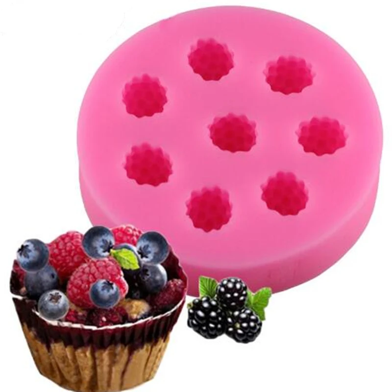

1pc 8 Holes Raspberry Shape Cake Mold Food-grade Silicone Berry DIY Chocolate Fondant Cake Decoration Kitchen Baking Mould