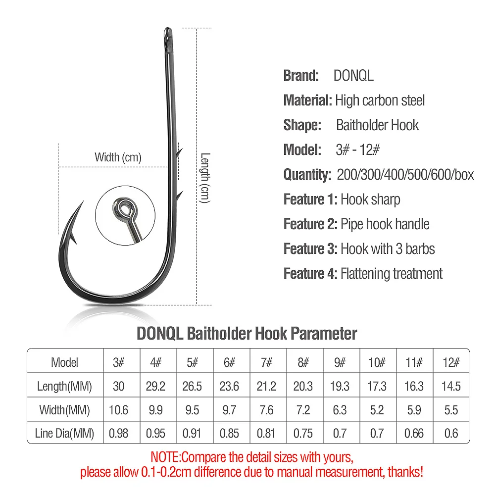 DONQL 200-600 шт/коробка колючие рыболовные крючки для ловли карпа одинарный рыболовный крючок набор 3#-12# аксессуары для ловли нахлыстом из углеродистой стали джиг морские крючки