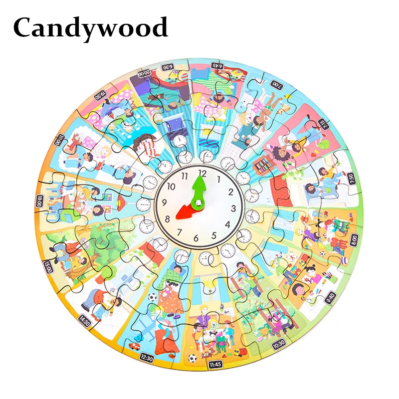 

Candywood New 2 Models Puzzles My day 24 hours clock puzzle Four seasons puzzle for Childrens Kids Educational management toys