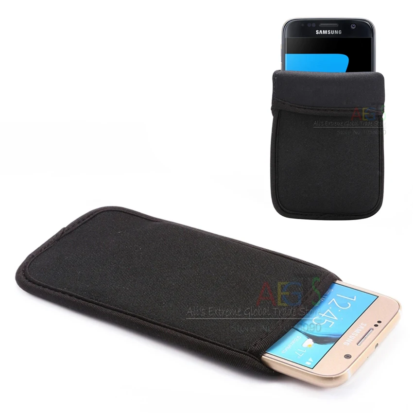 

Soft Flexible Neoprene Protective Pouch Bag for Samsung Galaxy S7 Sleeves Pouch Case for S7 Edge Case Elastic PULL TAB Bag