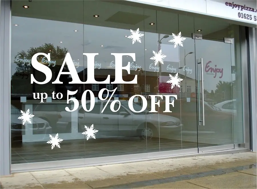Sale Sign Shop Retail Window Wall Sticker Shop Window Signs Removable