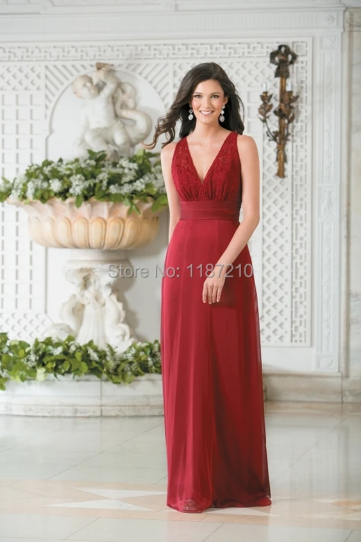 long crimson dress