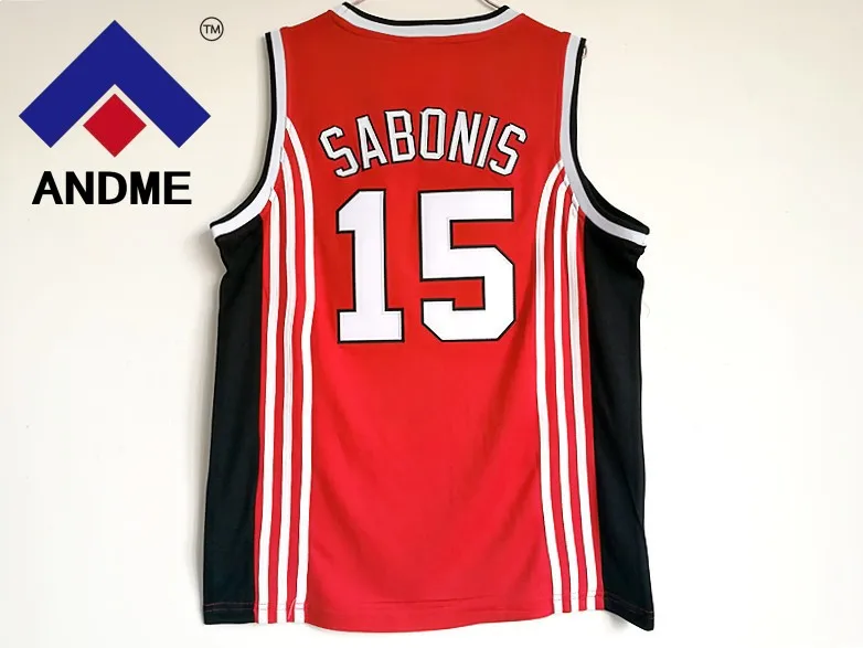 

2018 Mens Basket Shirts Throwback Basketball Jersey Arvydas Sabonis #15 CCCP Team Russia Jerseys Red Retro Stitched jerseys
