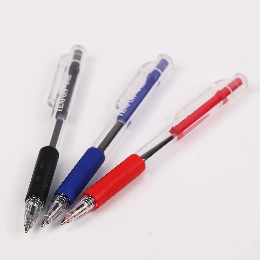 B-522 Пластик шариковая ручка красные, синие и черные 3 цвета, Шариковая прозрачный шариковая ручка