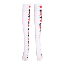 Edcrfv Klv Women Red Hearts K Print Long Crew Calf Over Knee Leg Tube Socks Japanese Edcrfv Klv Women Red Hearts K Print Long Crew Calf Over Knee Leg Tube Socks Japanese