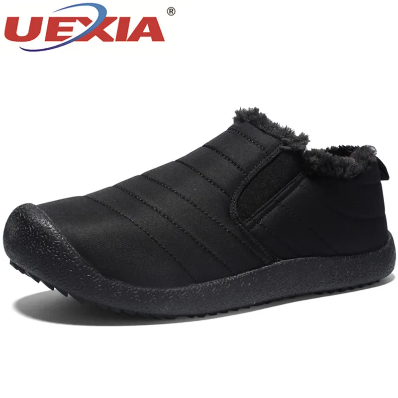 

UEXIA 2018 Winter Women Flats Warm Fur Winter Boots Slip On Loafers Flats Fur Comfortable Women Casual Shoes Plush Women Warming