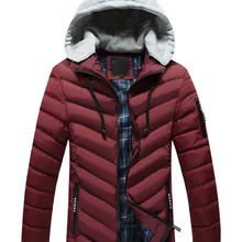 Осень зима с капюшоном тонкие мужские пальто с хлопковой подкладкой дизайн шляпа съемная Повседневная парка мужские красные синие теплые куртки
