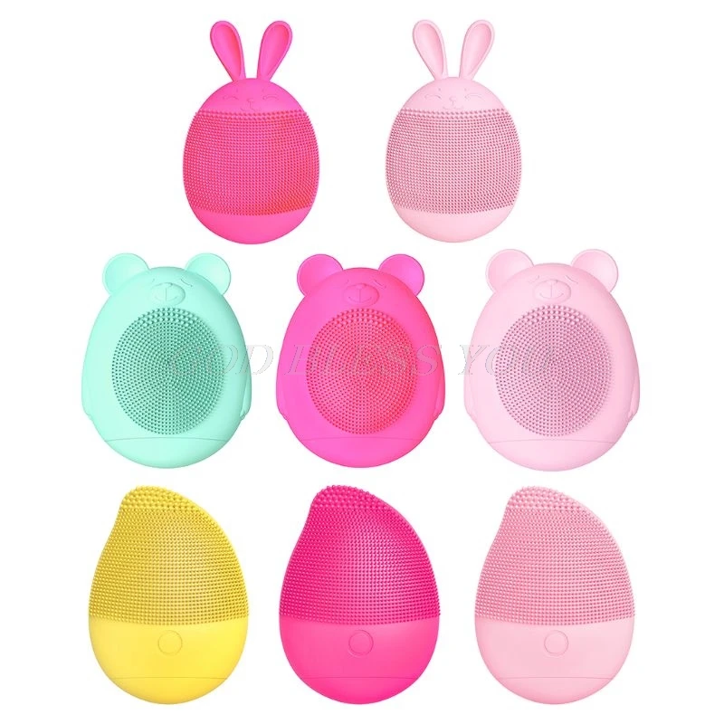 

Lovely Shapes Silicone Electric Facial Cleansing Brush Face Washing Machine Ultrasonic Vibration Cleanser