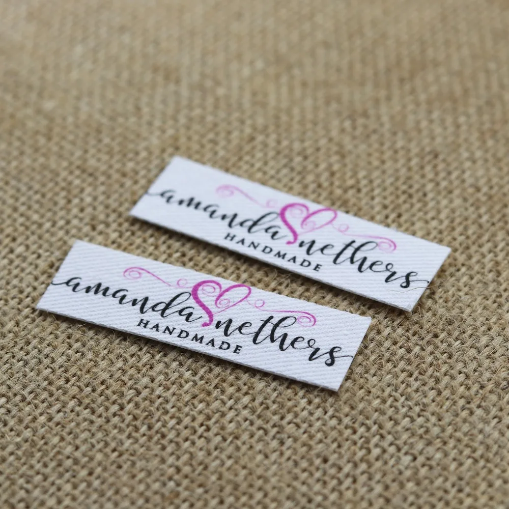 120 pieces Custom logo labels Name iron on label Clothing tags Organic Cotton Labels|Этикетки для одежды| |