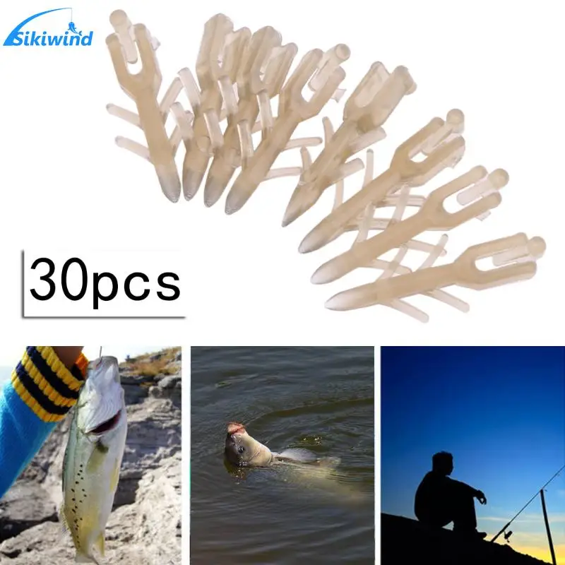 30Pcs Brown Boilie Bait Hair Stops for Carp Bream Tench Barbel Coarse