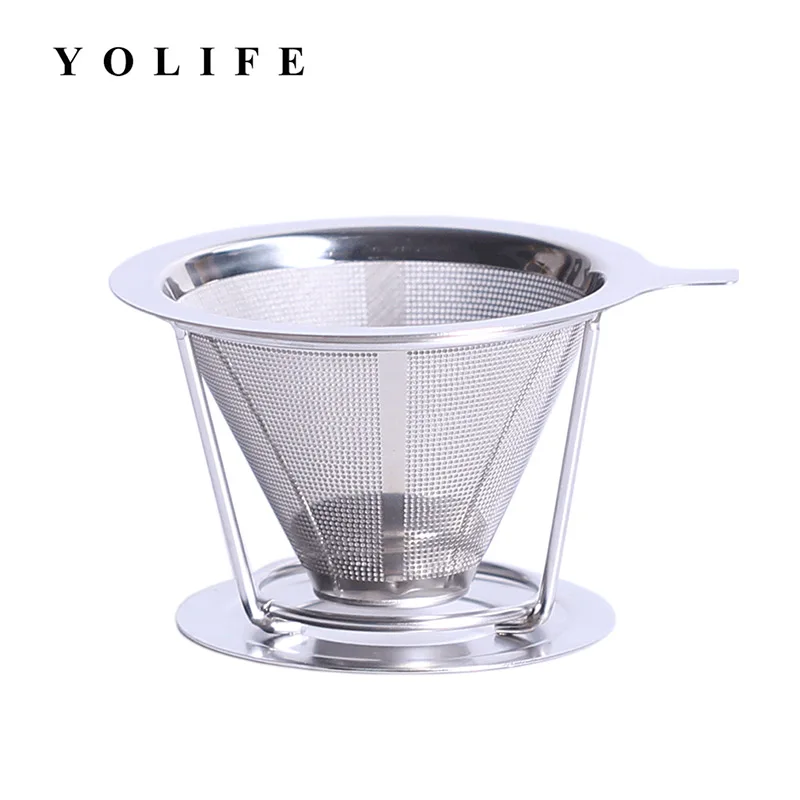 

Coffee Filter Holder Stainless Steel V60 Coffee Drip Filters Metal Mesh Coffee Tea Filter Basket espresso Tools