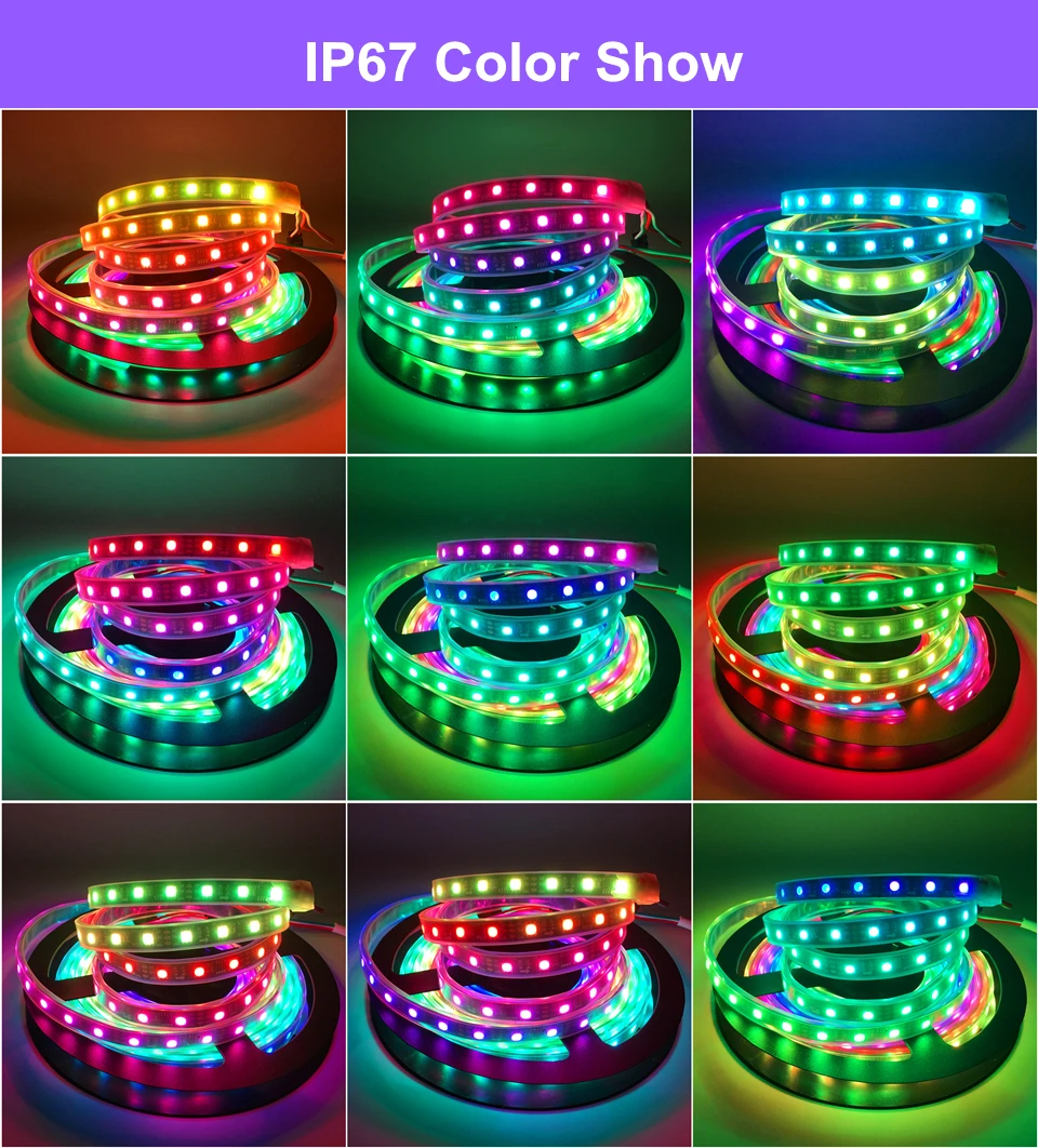 0 5/1/2/3/4/5 м DC12V 16.5ft внешний 1 ic контроль 3 светодиода WS2811 5050 SMD RGB полоса света