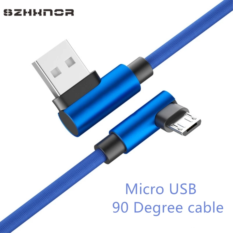 

90 Degree Fast Charging micro usb USB Microusb Android L cord data Charger For Samsung S7 Xiaomi Redmi 4X Note 4 Tablet USBs