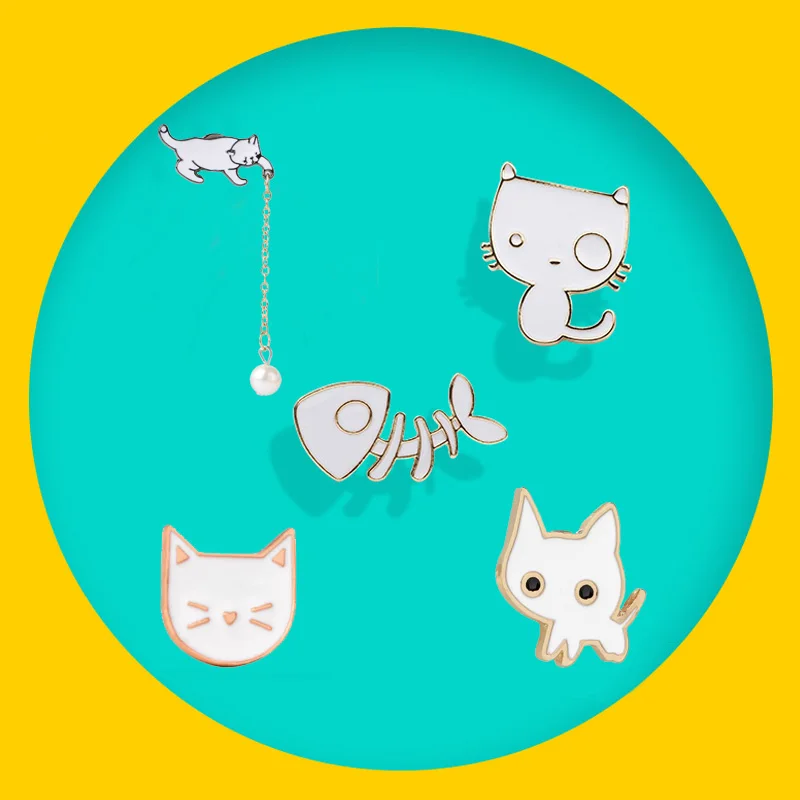 

Kitten Brooch Female Cartoon cute student forest bag decorated decorative sweater accessory pin badge