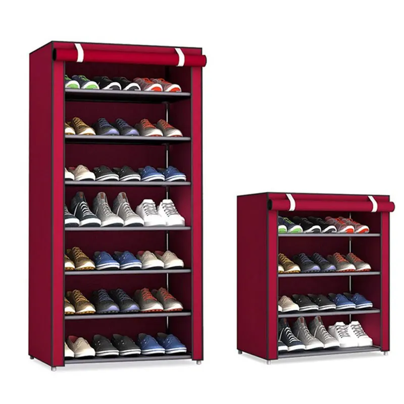Многослойные DIY Складная подставка под Обувь Пылезащитный шкаф для хранения обуви общежития небольшой обуви стойки ткань обувь