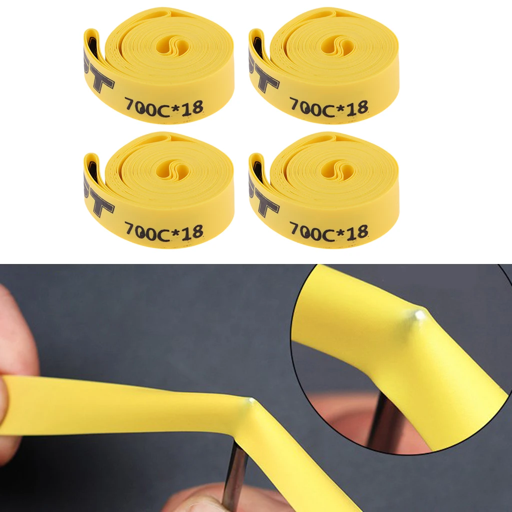 

4Pcs/Set Bicycle Tire Liner Anti Puncture Protective Pad / Wheel Rim Strips Tape - for 700C Road Bike or Fixie
