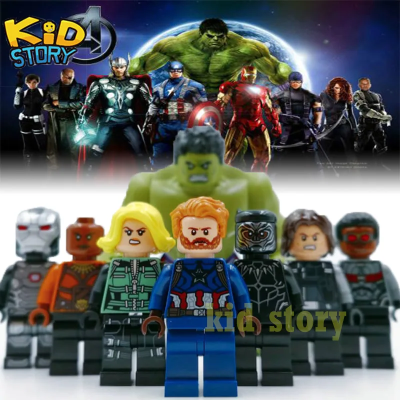 

legoings Thor Captain Marvel Avengers Infinity Wars Ant Iron Man spiderman Loki Model Building Blocks Bricks Toys Figures YF30