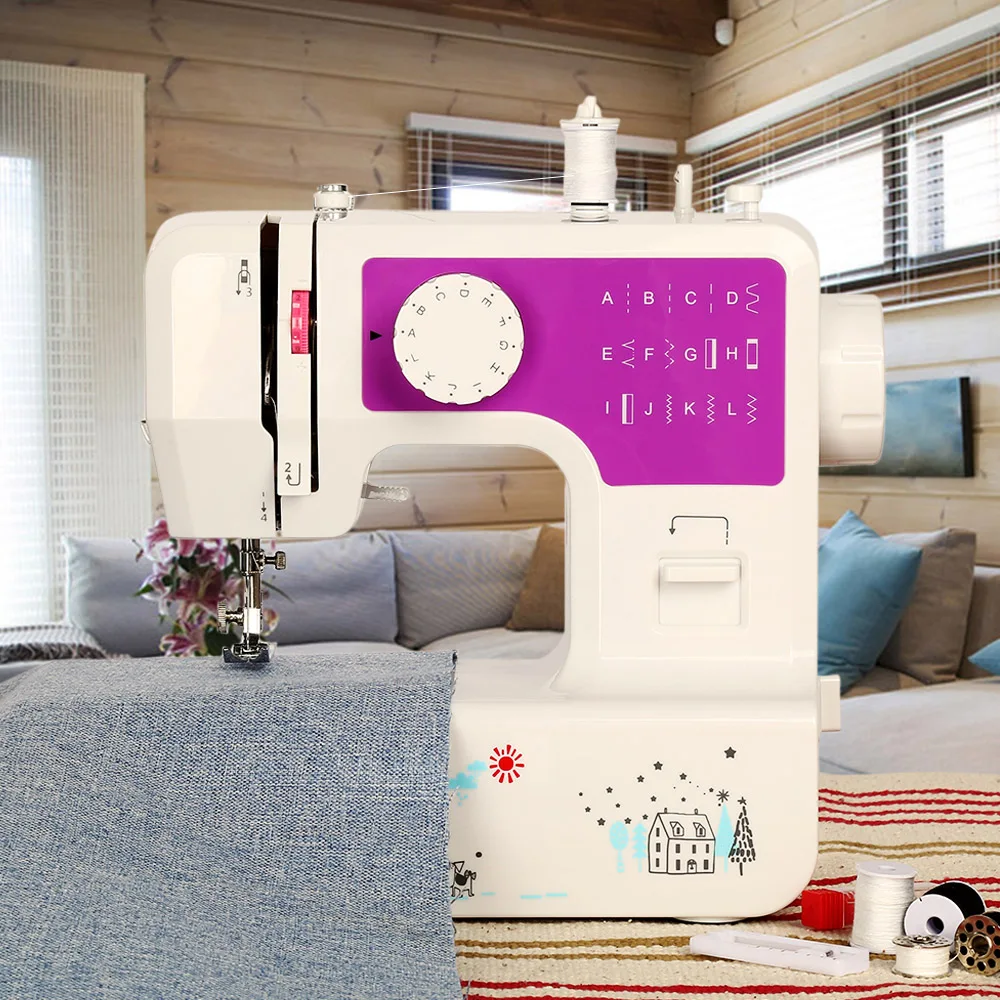 

Household Mini 12 Stitches Sewing Machine Household Double Thread And Speed Free-Arm Crafting Mending Machine Night Light