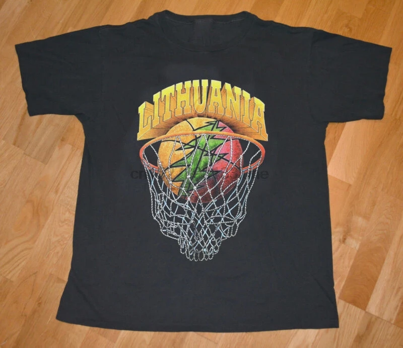 

RARE Grateful Dead T-Shirt 1996 Lithuania Basketball t-shirt USA reprint