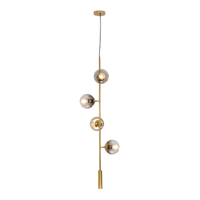  modern hand blown glass shade chandelier long hanging suspension for deco home gold glass ball magi - 32985515084