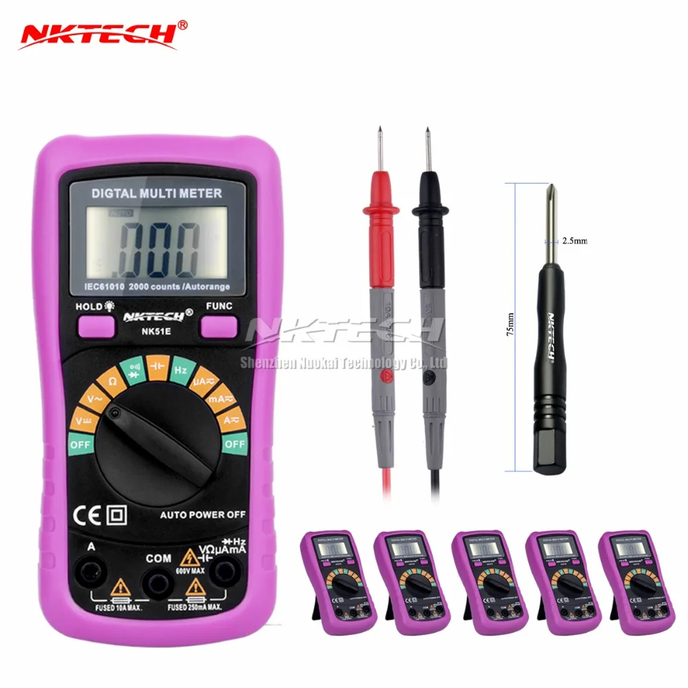 

6pcs Multimeter NK51E VS MS8233D With 2000uF Capacitance and Frequncy Measurement Auto Range Digital Multimeter