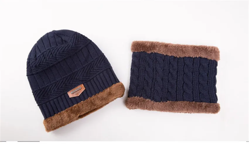 Men's Winter Hat Knitted Wool Cap Man 