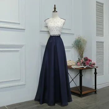 

Evening Dresses Pretty O Neck Beads floor length Sexy Zipper Long 2020 Formal Elegant Evening Dresses