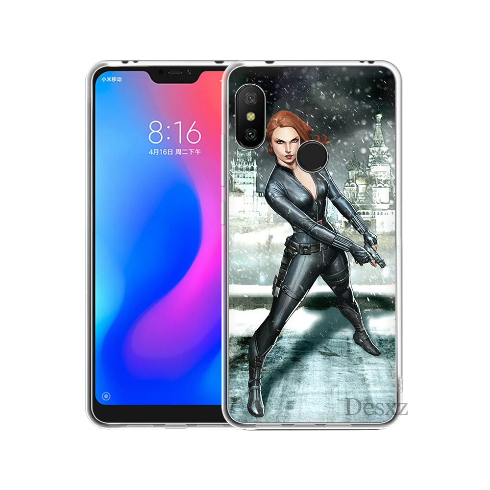 Жесткий Чехол для мобильного телефона Desxz Black Widow Xiaomi Mi 5 5S 6 8 9 A1 A2 5X 6X Mix 2S F1 Lite