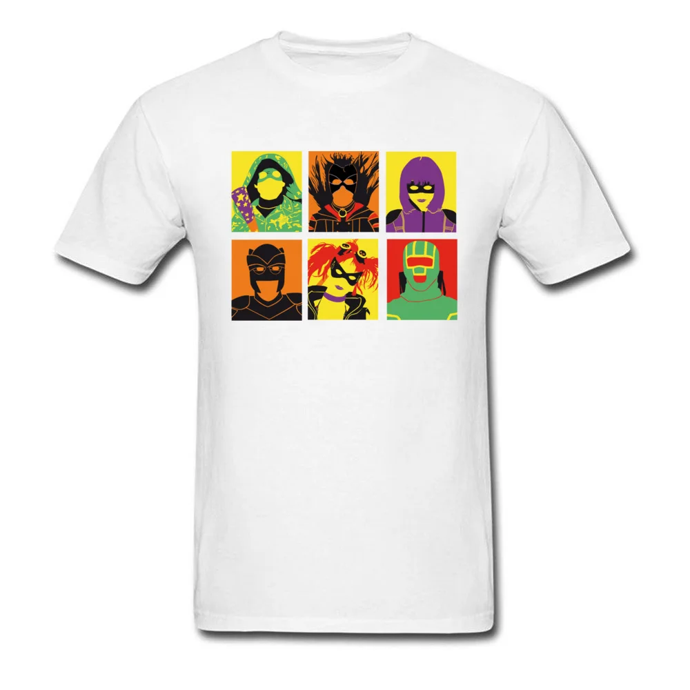 Faddish Kick Ass Pop Art Cool Short Sleeve Tshirts Mother Day O-Neck Pure Cotton T Shirt for Men Tee-Shirts Crazy Kick Ass Pop Art white