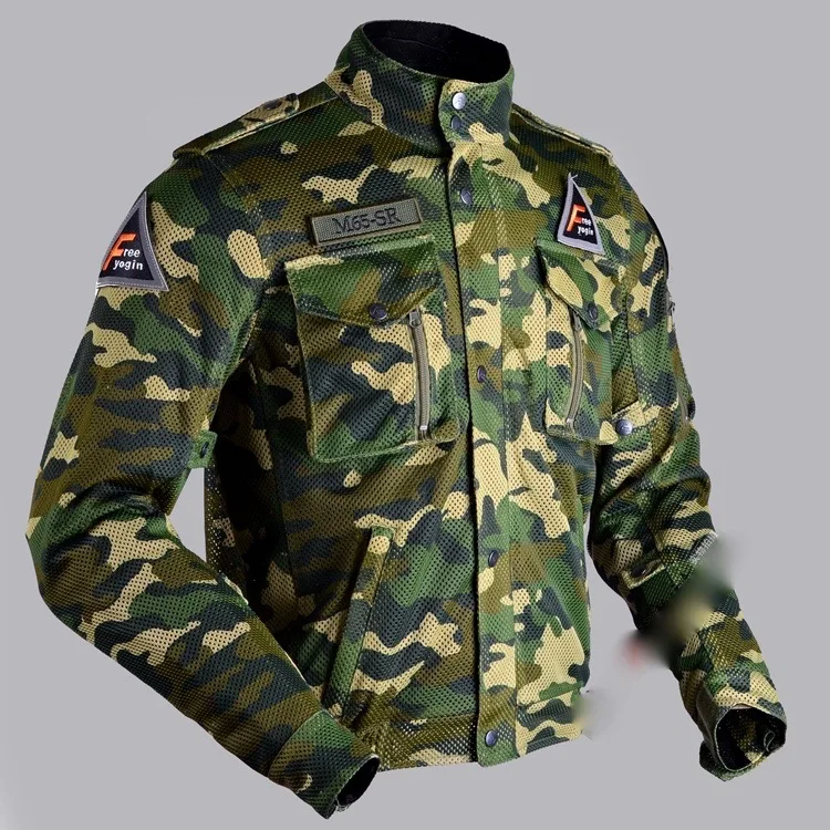 New design motorcycle summer air mesh jacket Military Army Camo